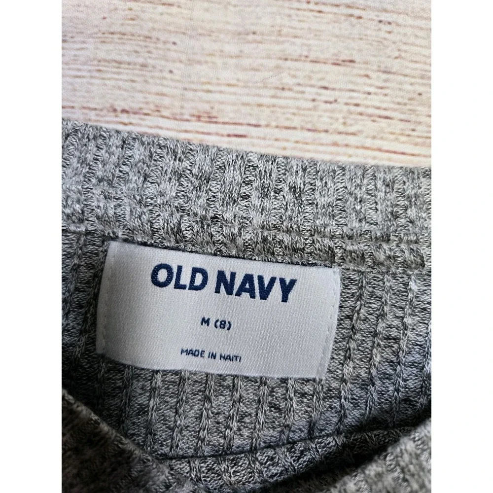 Old‎ Navy Kid Girl Ribbed Knit Soft Spun Knit Gray Long Sleeve Top Size Medium 8